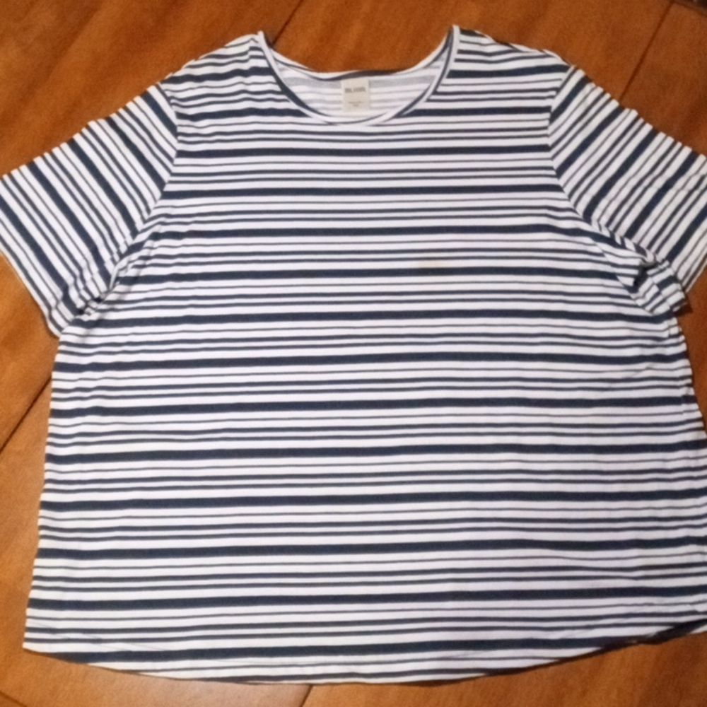 Blair 2x short sleeve shirt blue and white stripes